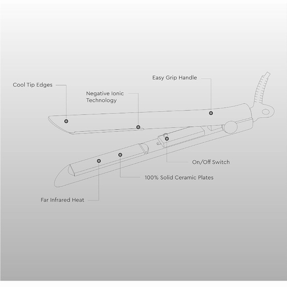 Adagio Not So Mini Ceramic Flat Iron Ceramic Hair Straightener - Travel Size - Picture 7 of 7